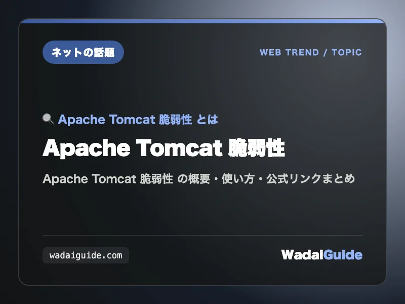 Apache Tomcat 脆弱性 の概要図解カード