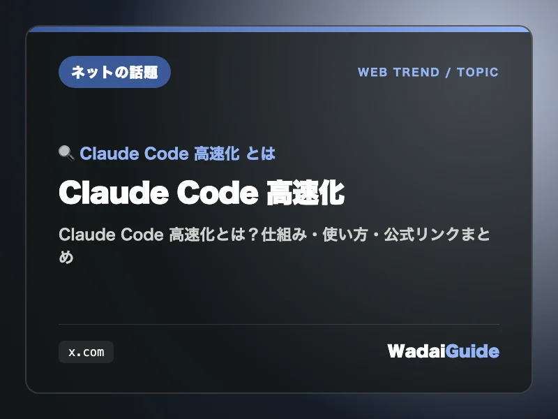 Claude Code 高速化 の概要図解カード